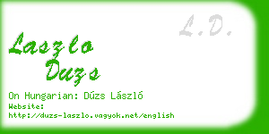 laszlo duzs business card